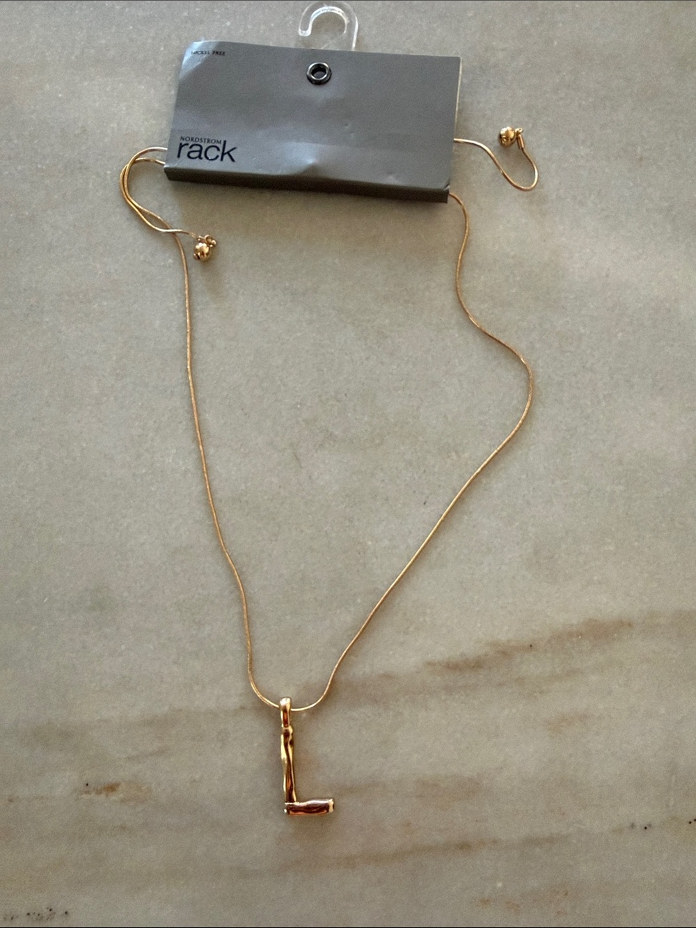 Nordstrom Gold 'L' Initial Pendant Necklace with Sleek Chain